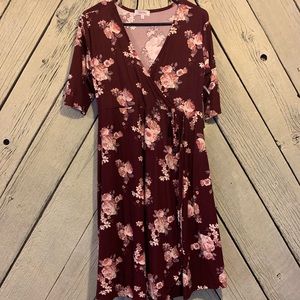 Burgundy maternity dress